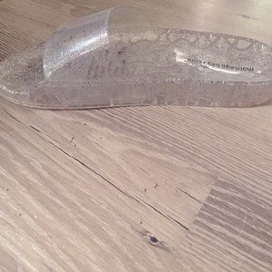 Clear glitter jelly sandal size 10